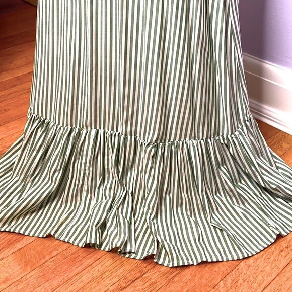 Green and White striped Maxi Dress - Picture 8 of 9